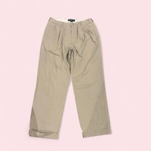 Polo by Ralph Lauren Men's Tan Chinos Hammond pants pleated front 36x32